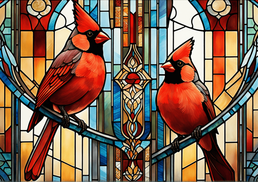 Stain glass cardinal, cardinal stain glass, cardinal gift, cardinal christmas, remembrance gift, loss of father, Frank Lloyd Wright, bird lover gift, cardinal gifts, cardinal tile, stained glass, cardinal memorial, sympathy gift