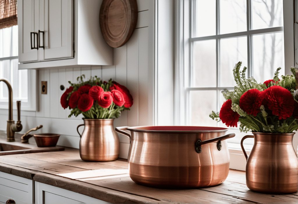 red kitchen accents decor farmhouse aesthetic