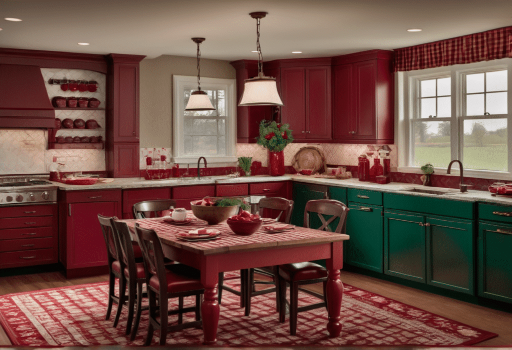 red kitchen decor farmhouse aesthetic