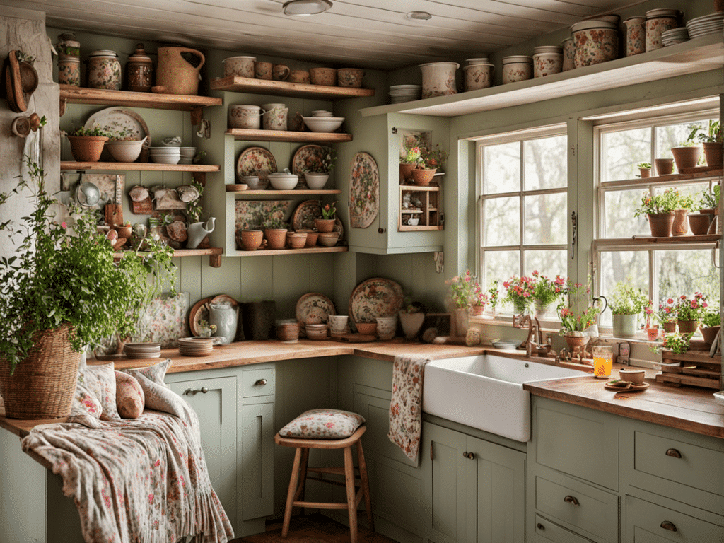 country kitchen design cottagecore and rustic farmhouse granny chic aesthetic