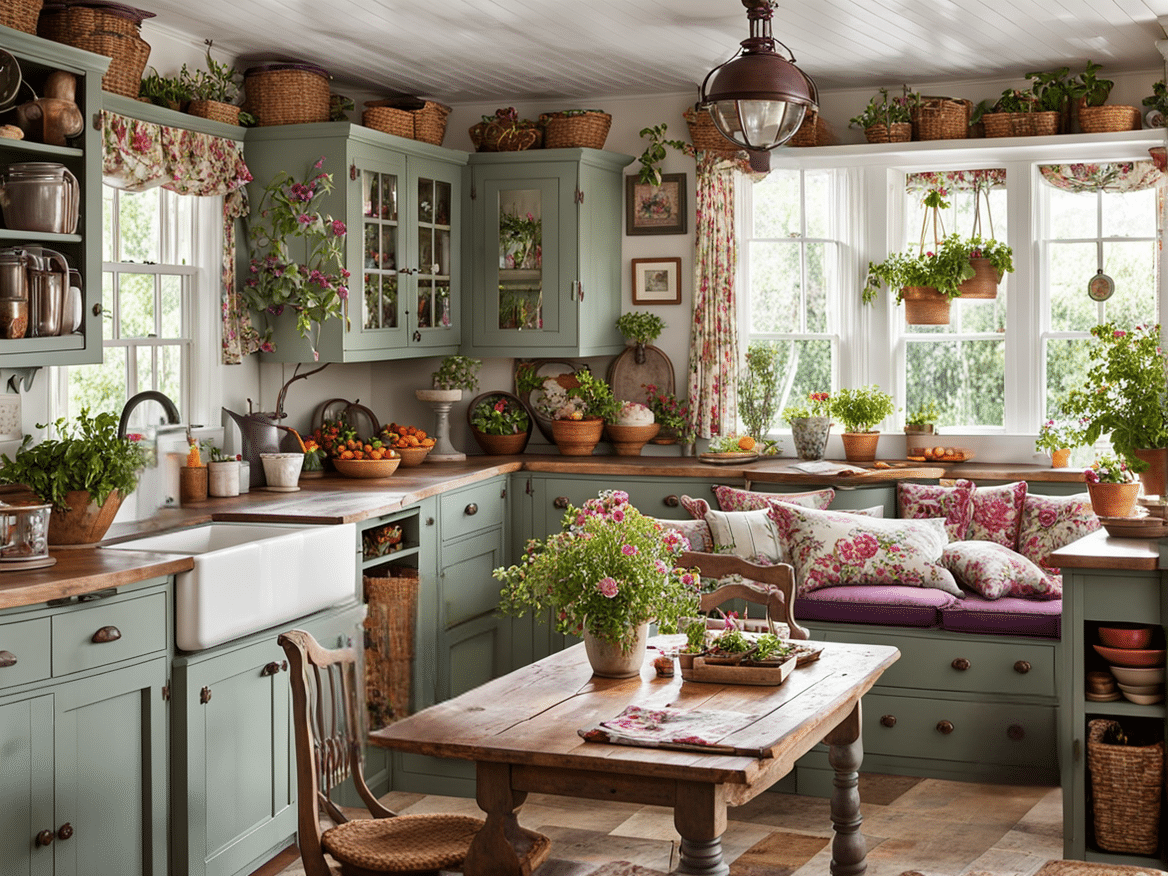 country kitchen design - cottagecore, franny chic, farmhouse asethetic decor