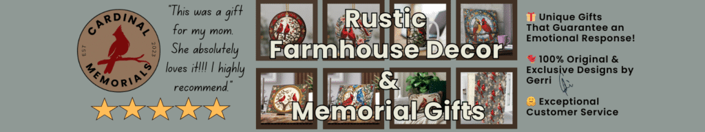 cardinal memorials rustic farmhouse and cottage home decor memorial gifts