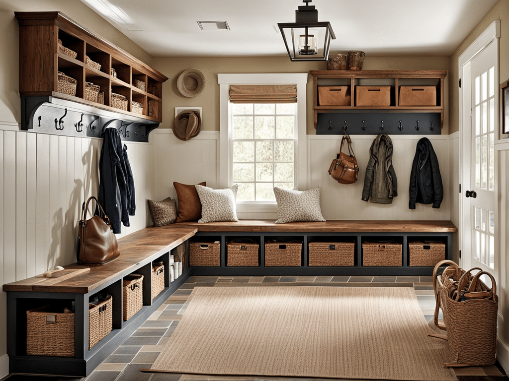 modern farmhouse mudroom