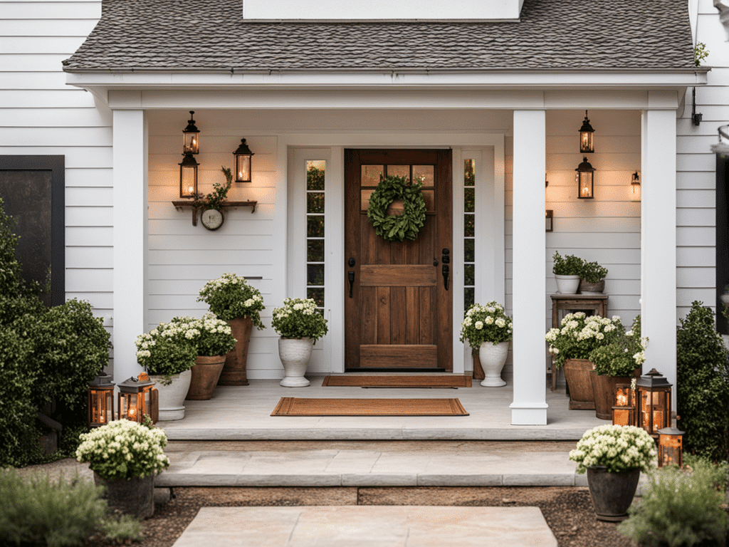 modern farmhouse exterior front door entrance