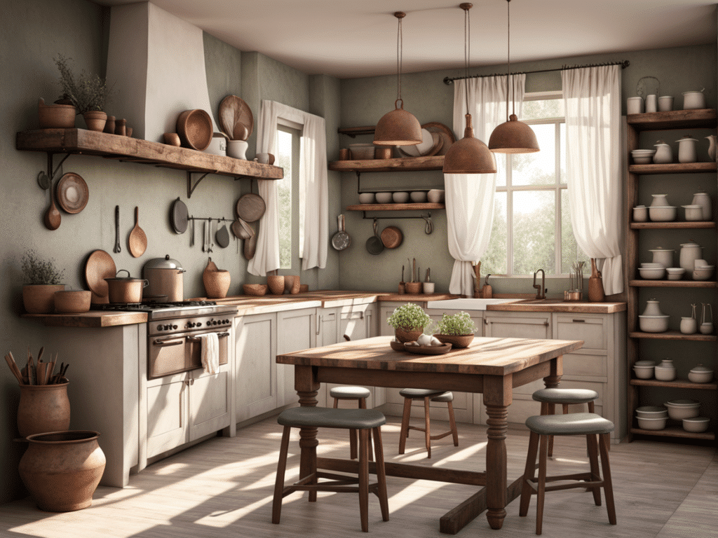 creative ways to use open shelves in a farmhouse kitchen