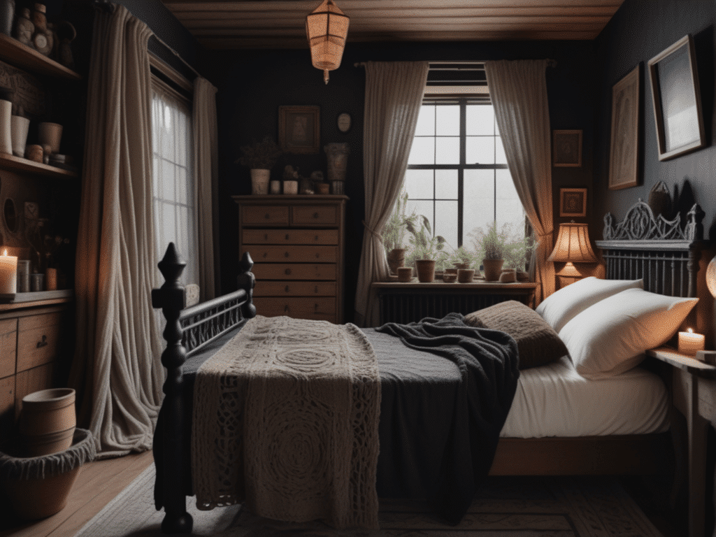 dark cottagecore bedroom cozy cottage interiors