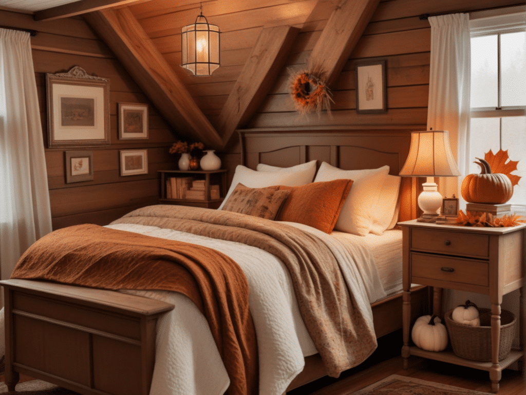 fall bedroom decor ideas - cottagecore cozy cottage