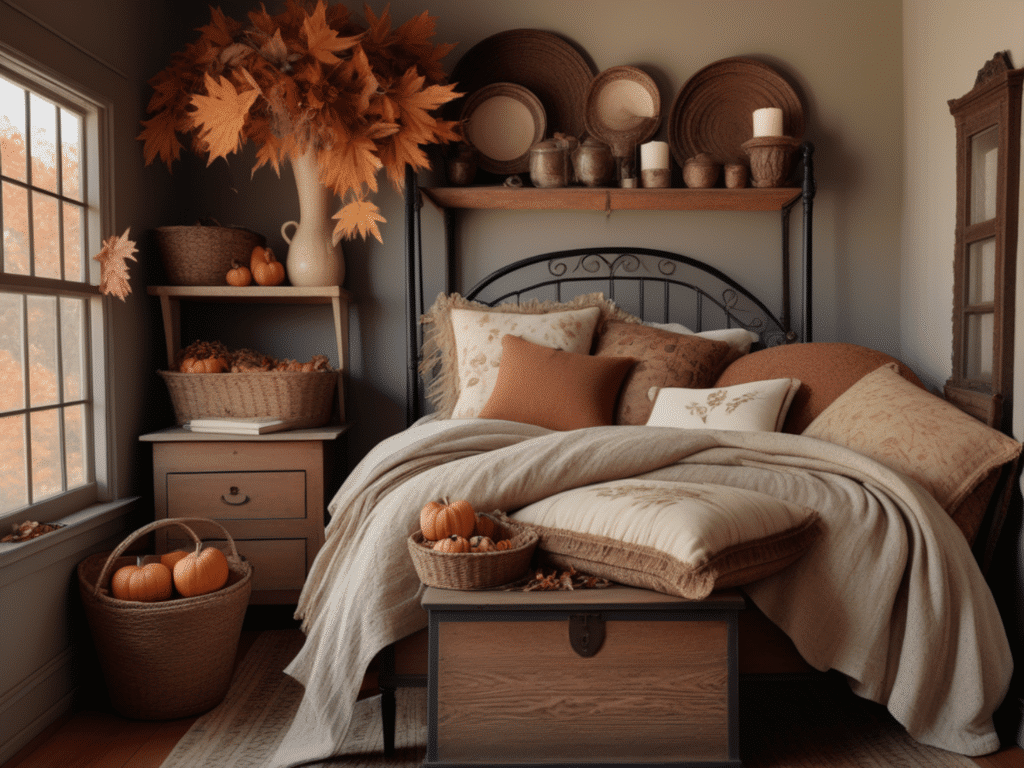 fall bedroom decor ideas - cottagecore cozy cottage