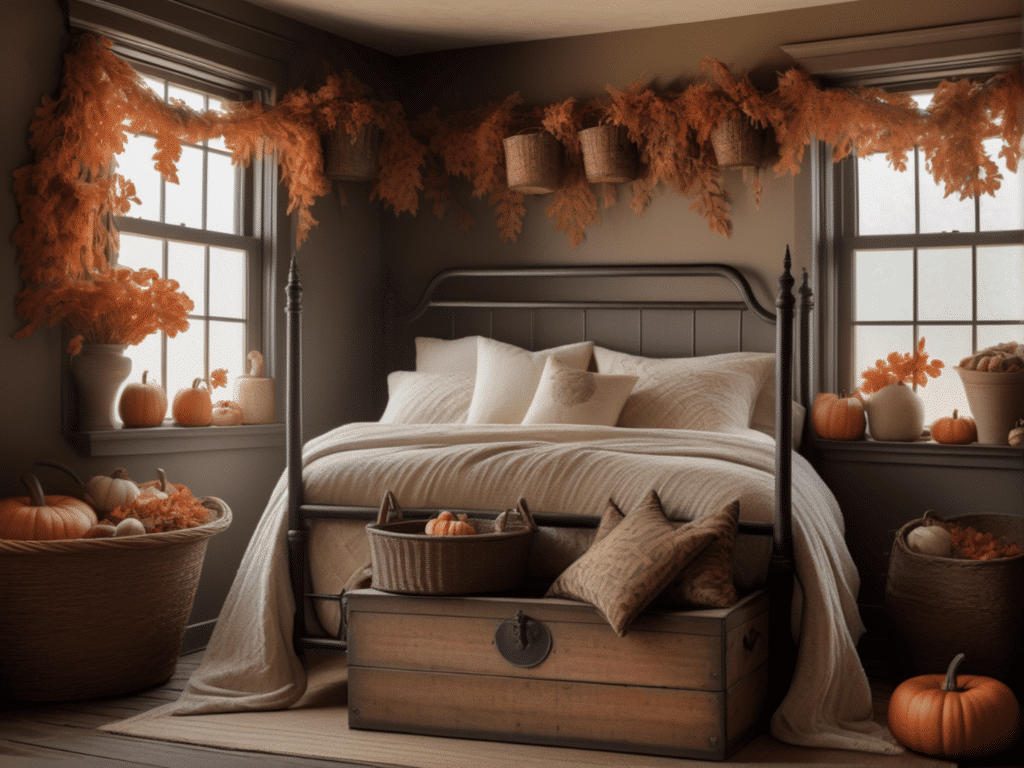 fall bedroom decor ideas - cottagecore cozy cottage