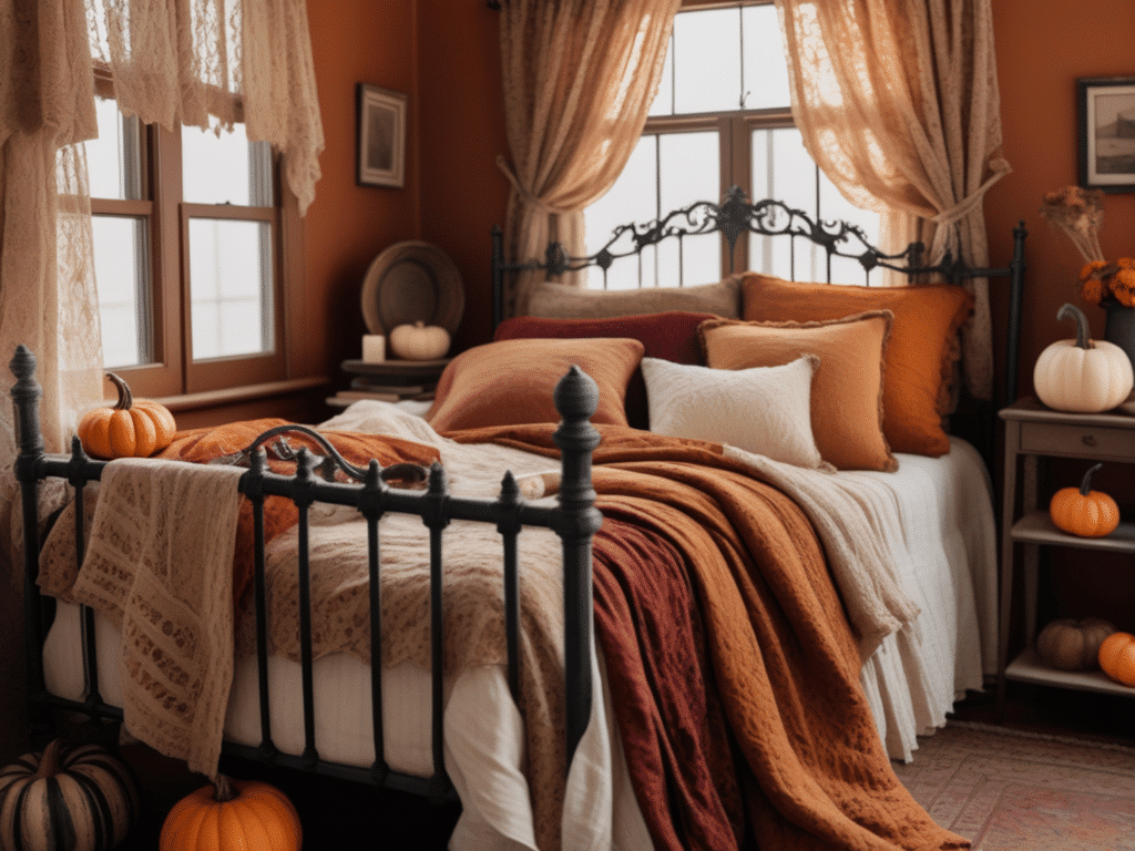 fall bedroom decor ideas - cottagecore cozy cottage