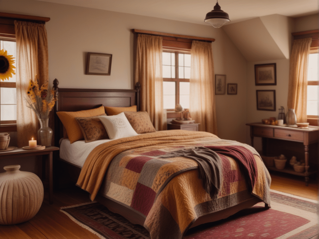 fall bedroom decor ideas - cottagecore cozy cottage