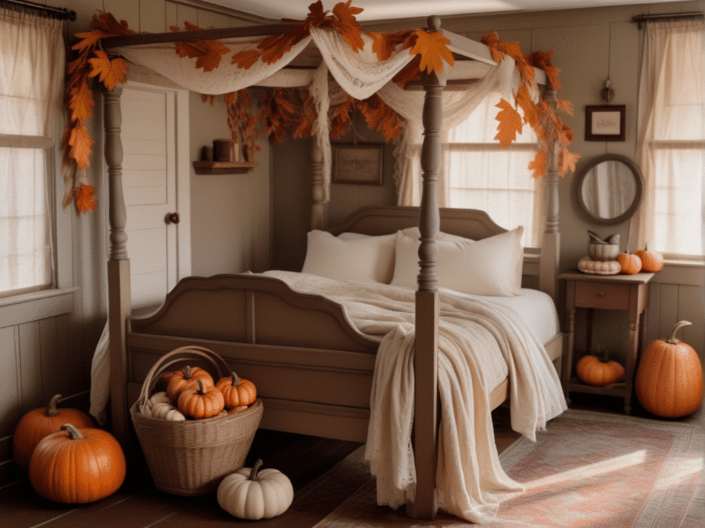 fall bedroom decor ideas - cottagecore cozy cottage