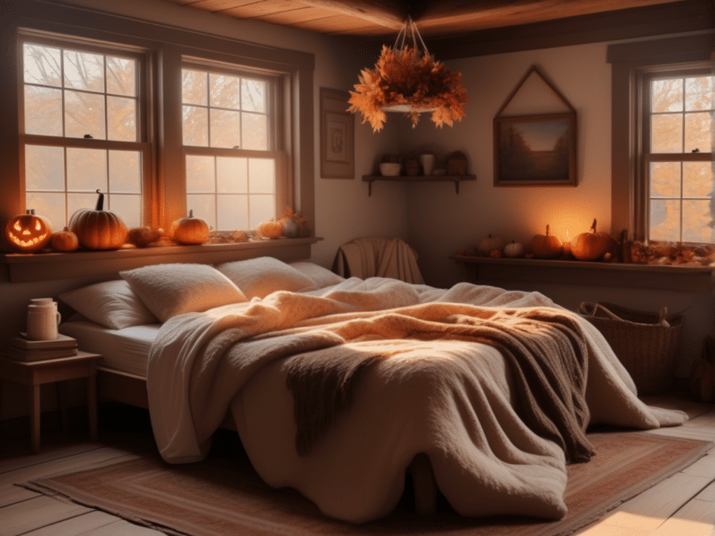 fall bedroom decor ideas - cottagecore cozy cottage