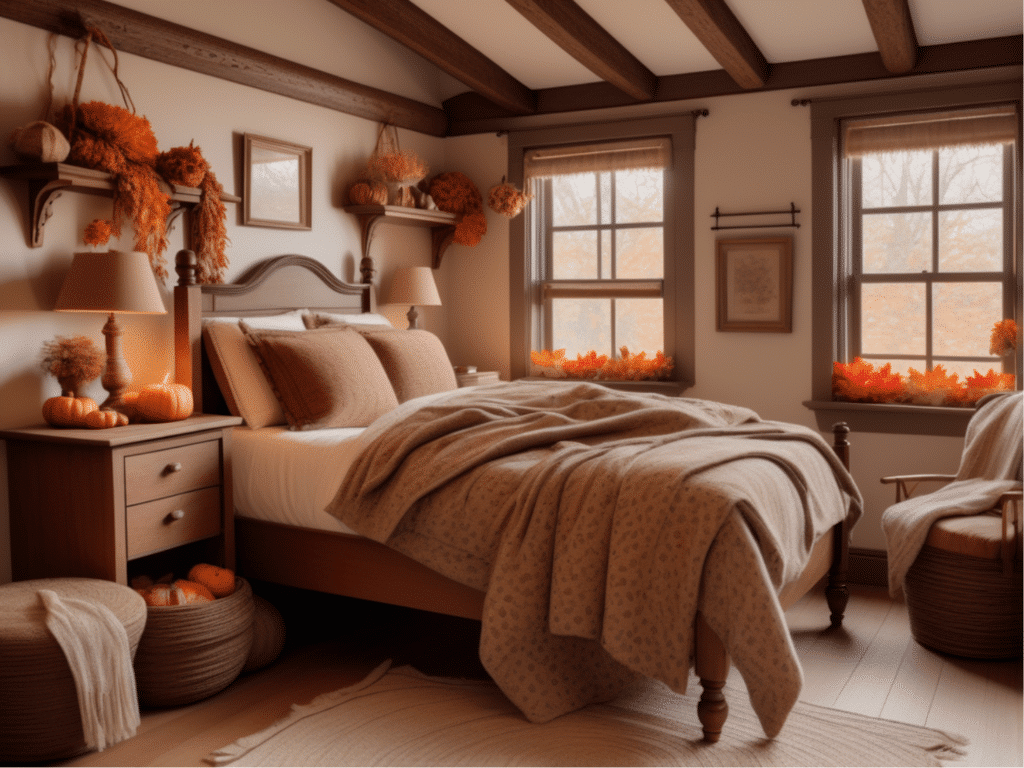 fall bedroom decor ideas - cottagecore cozy cottage