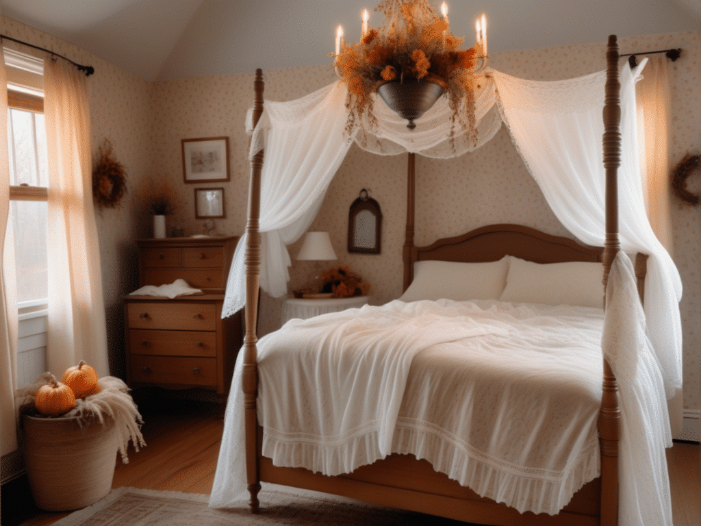 fall bedroom decor ideas - cottagecore cozy cottage