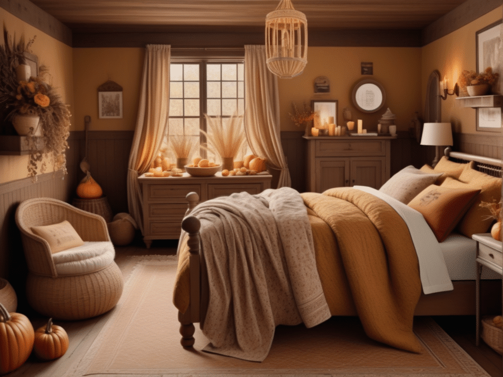 fall bedroom decor ideas - cottagecore cozy cottage