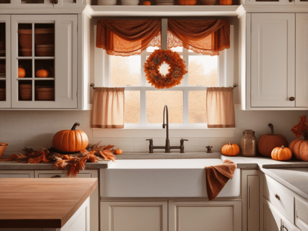 fall wreath ideas - enhance your window treatments