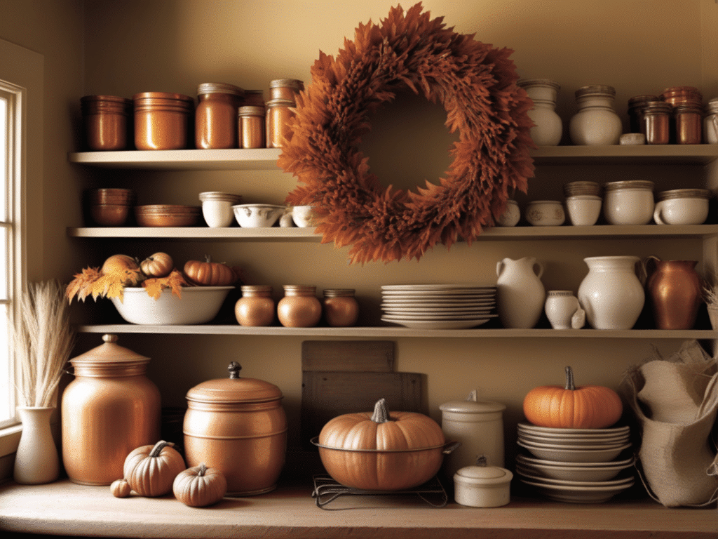 fall wreath ideas - decorate your pantry or storage area