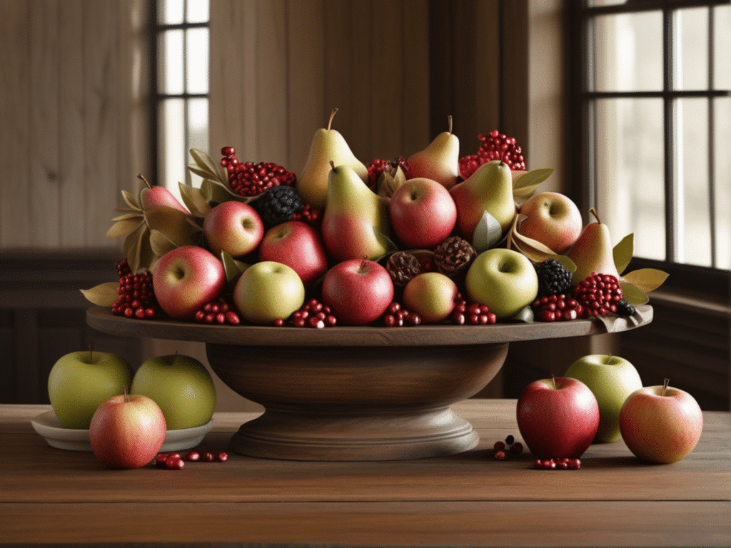 farmhouse fall centerpiece ideas - harvest fruit display