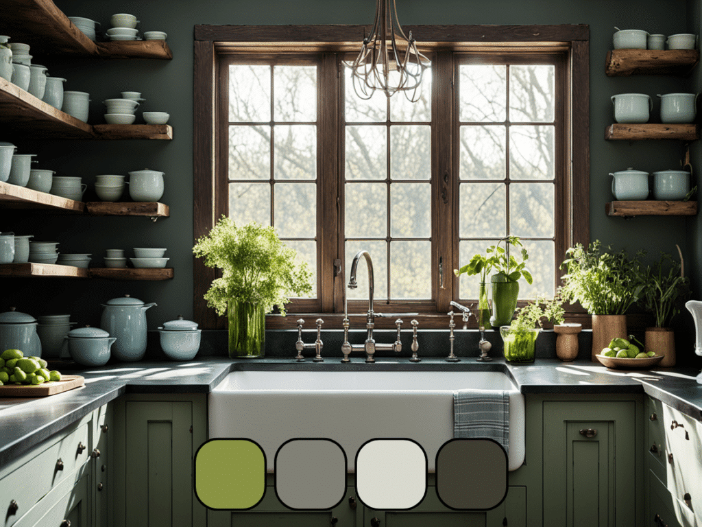 farmhouse kitchen color palettes