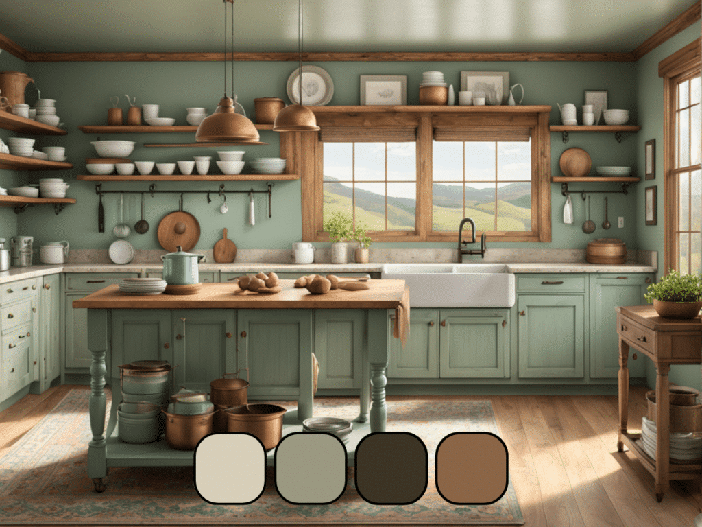 farmhouse kitchen color palettes