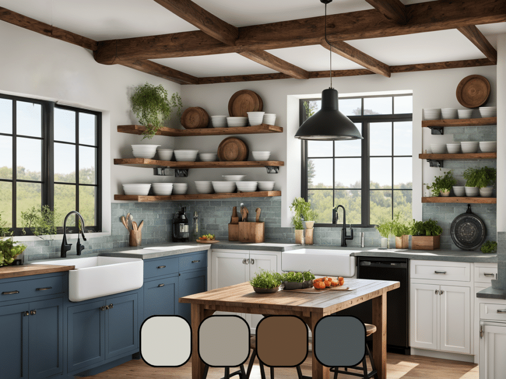 farmhouse kitchen color palettes