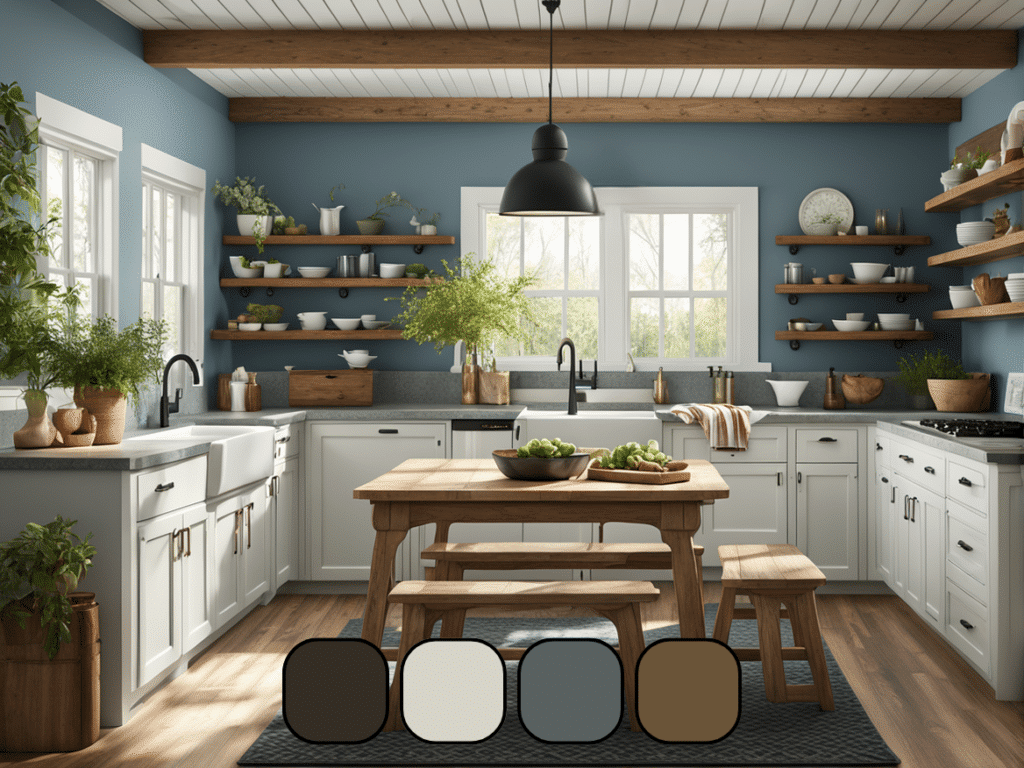 farmhouse kitchen color palettes