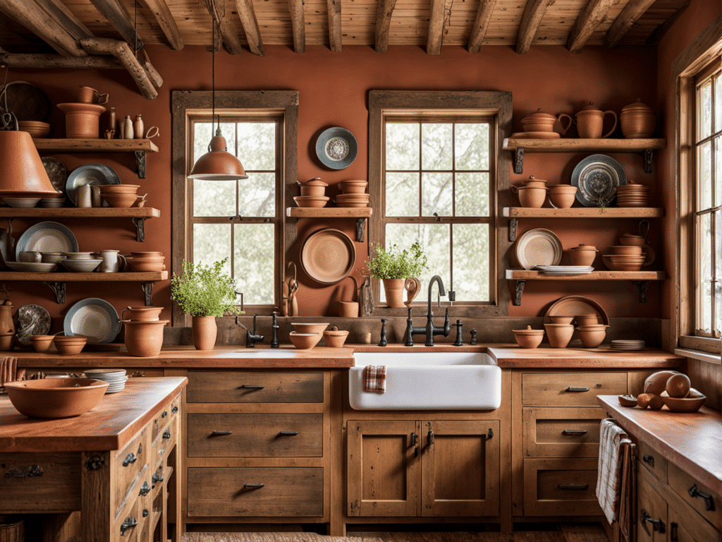 farmhouse kitchen - warm wood tones for a rustic touch