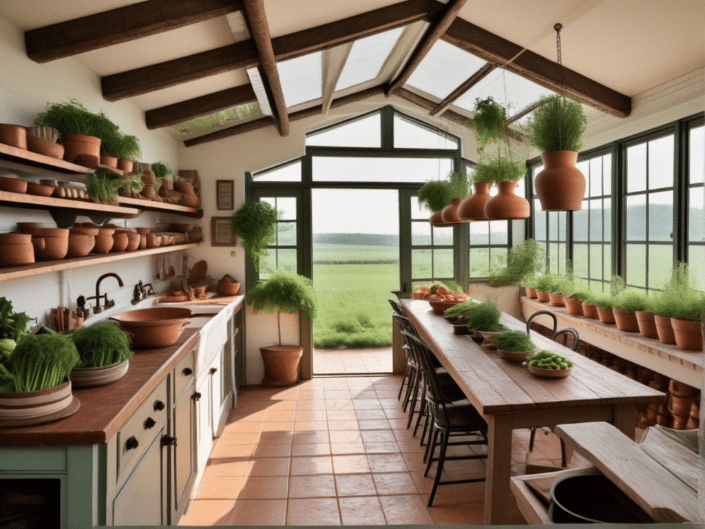 farmhouse solarium kitchen greenhouse food garden