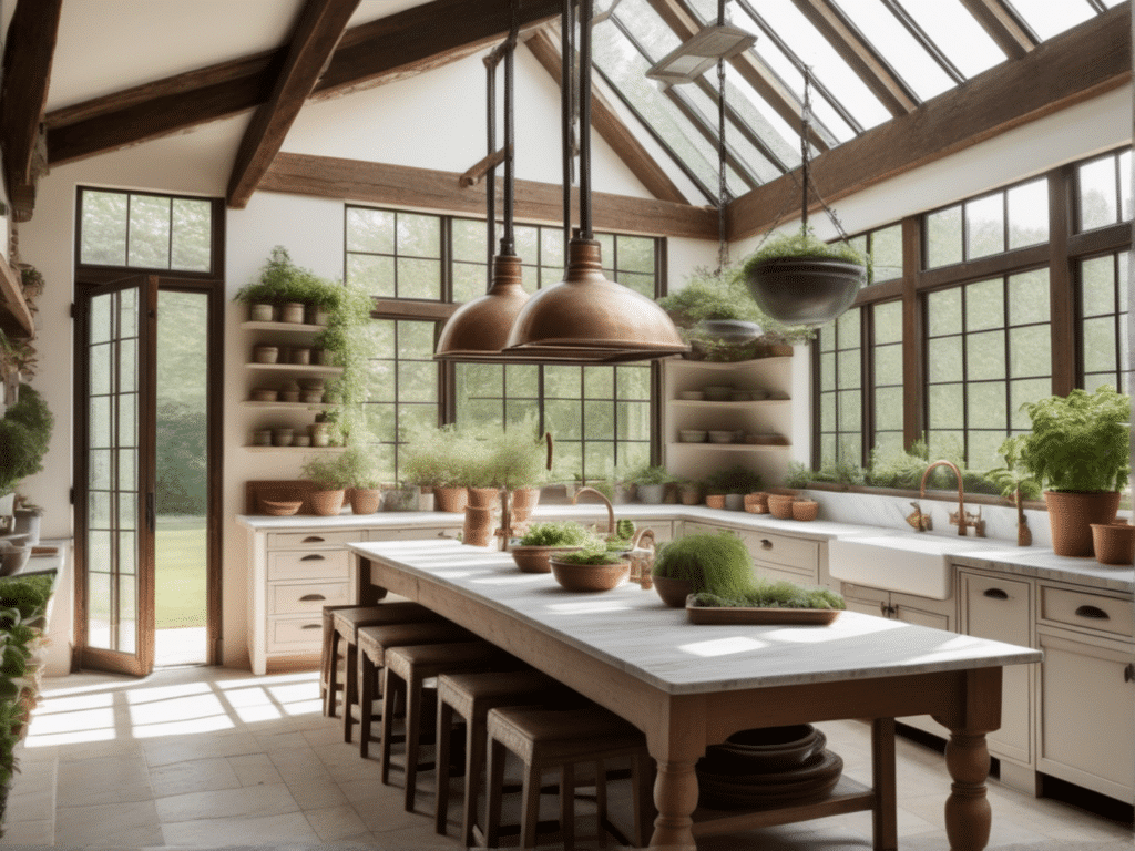 farmhouse solarium kitchen greenhouse food garden