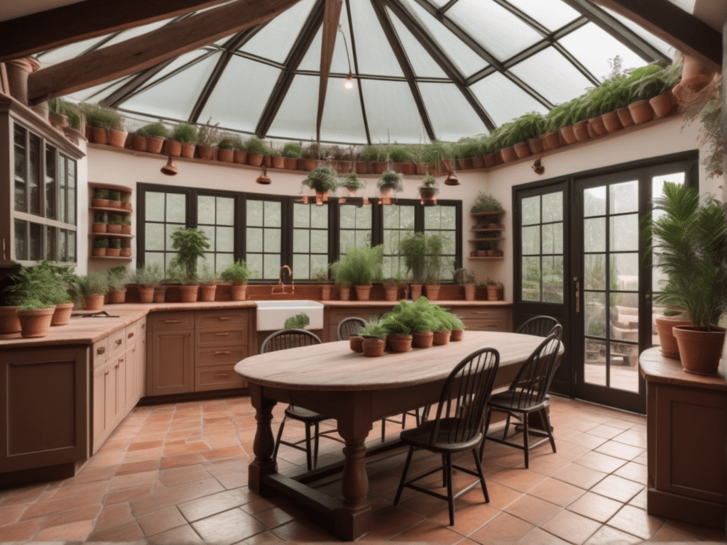 farmhouse solarium kitchen greenhouse food garden