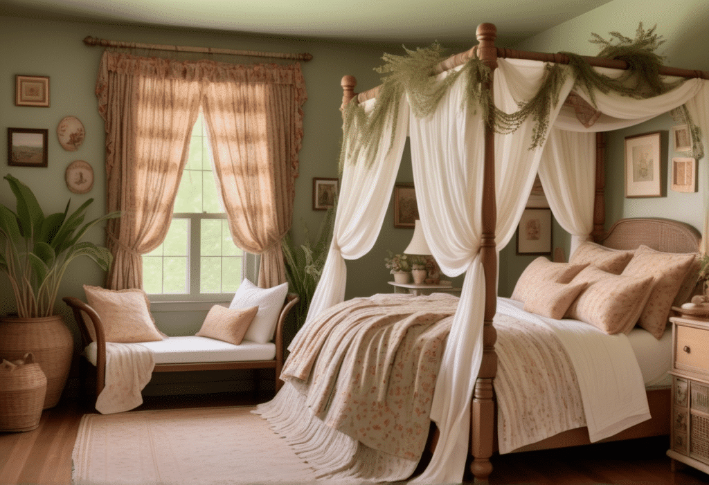 cottagecore-aesthetic-bedroom-enchanted-forest-color-palette-of-soft-pastels-warm-neutrals