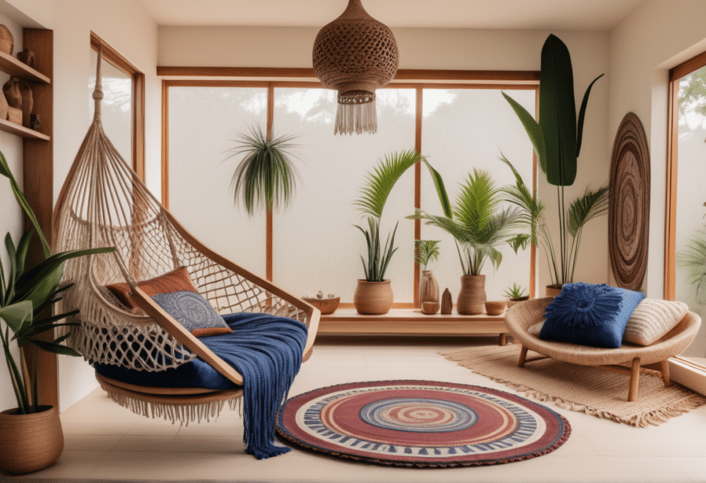 Tropical Boho home decor aesthetic living room pictures