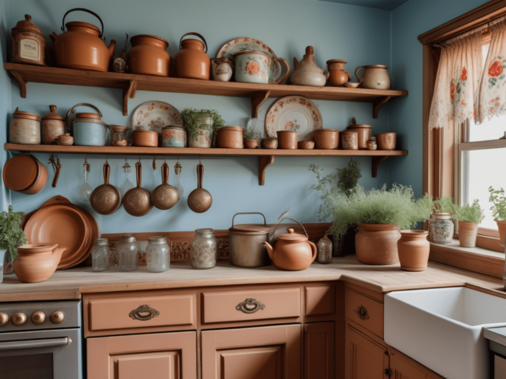 blue kitchen granny chic cottagecore aesthetic style