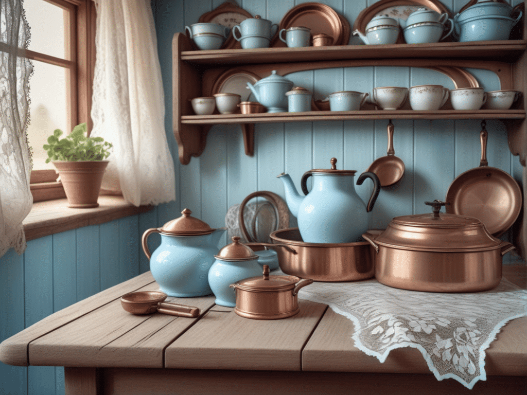 blue kitchen granny chic cottagecore aesthetic style