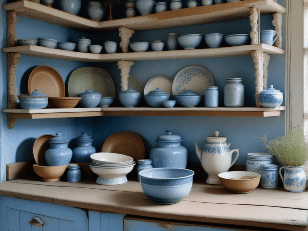 blue kitchen granny chic cottagecore aesthetic style