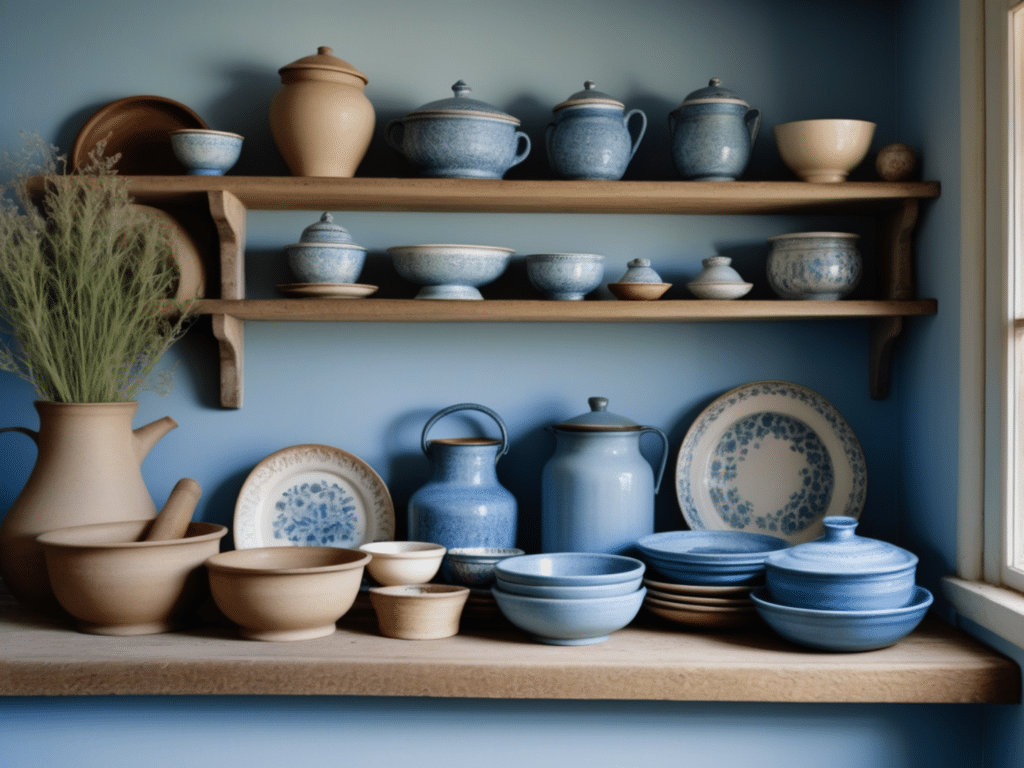 blue kitchen granny chic cottagecore aesthetic style