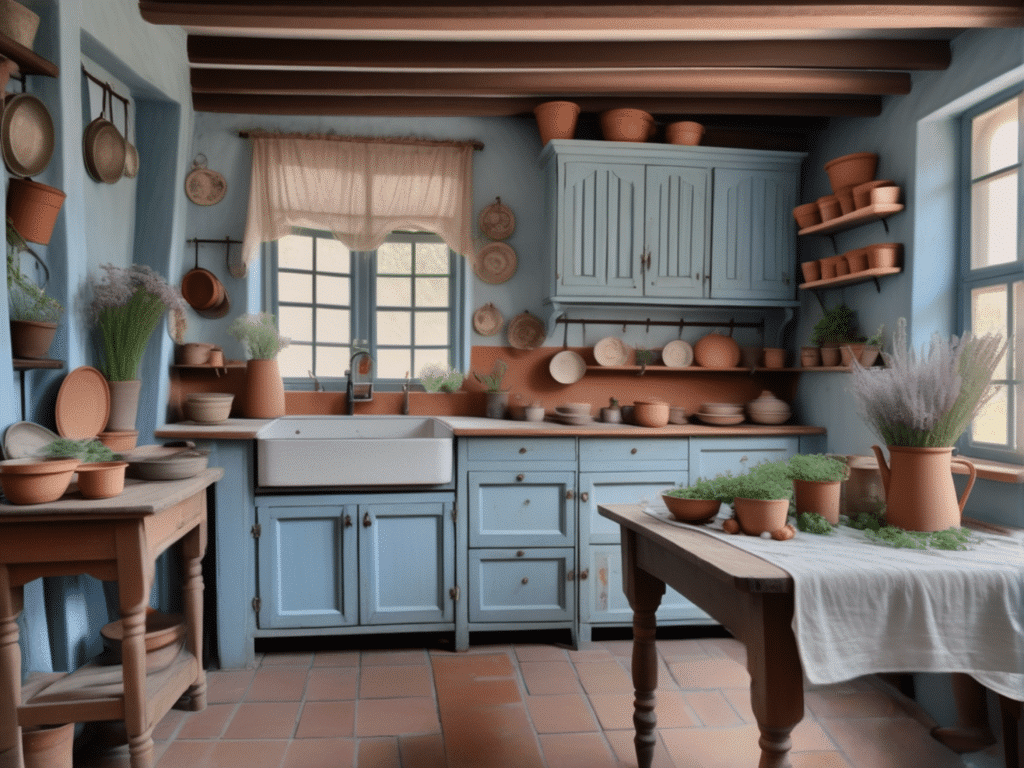 blue kitchen granny chic cottagecore aesthetic style