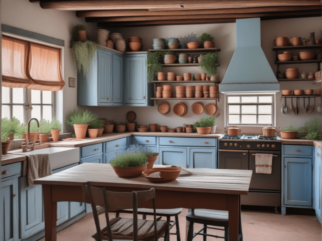 blue kitchen granny chic cottagecore aesthetic style