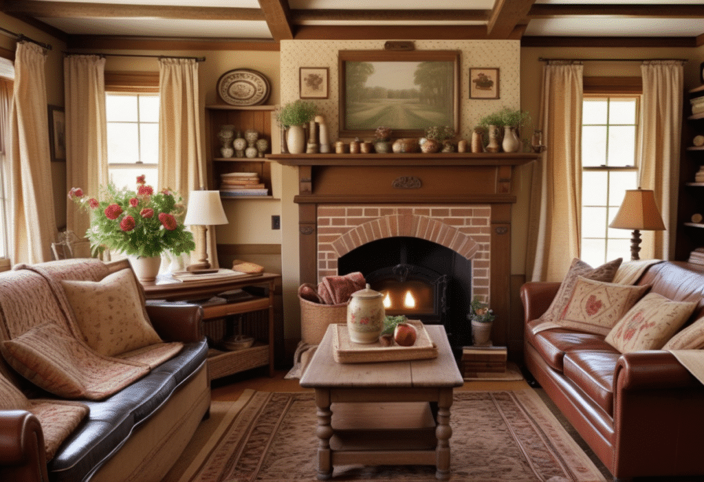 Country traditional home decor aesthetic style living room pictures