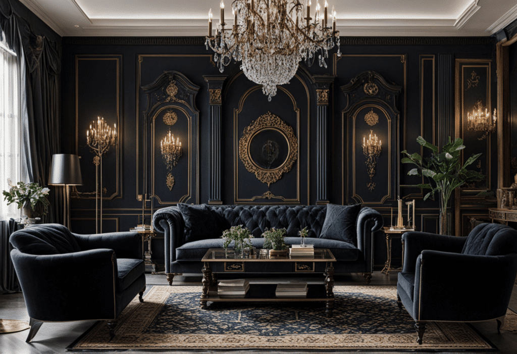 dark academia decor living room