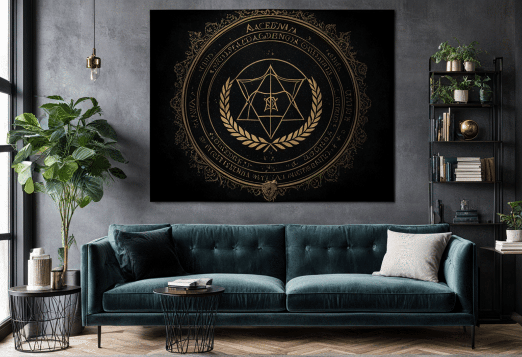 dark academia decor living room