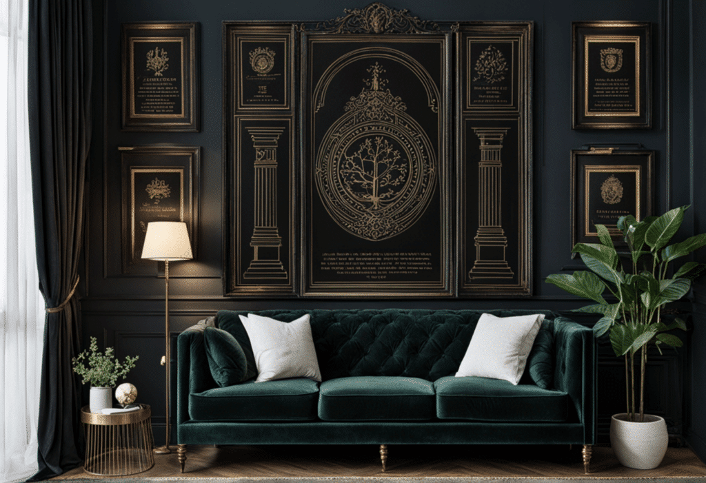 dark academia decor living room