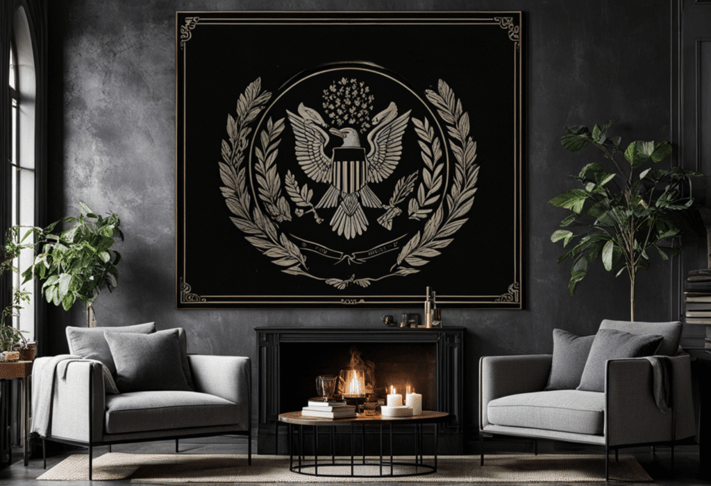 dark academia decor living room