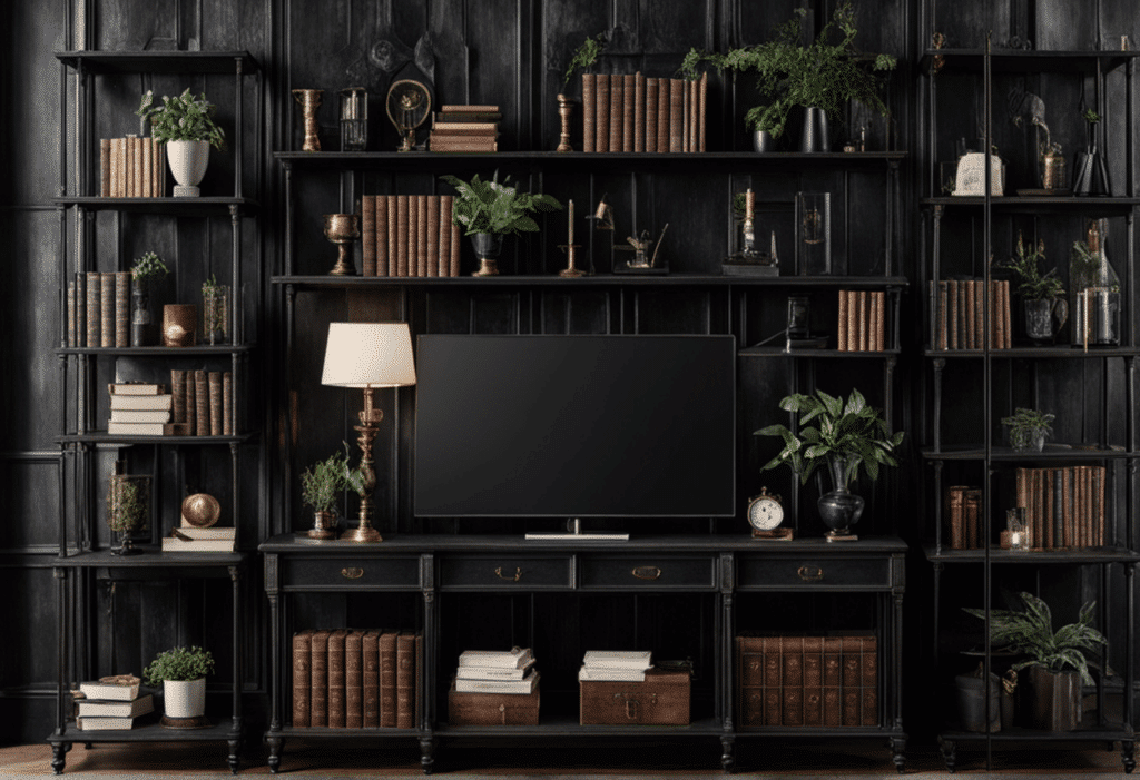 dark academia decor living room