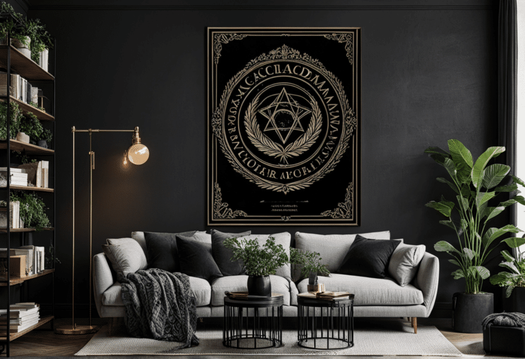 dark academia decor living room