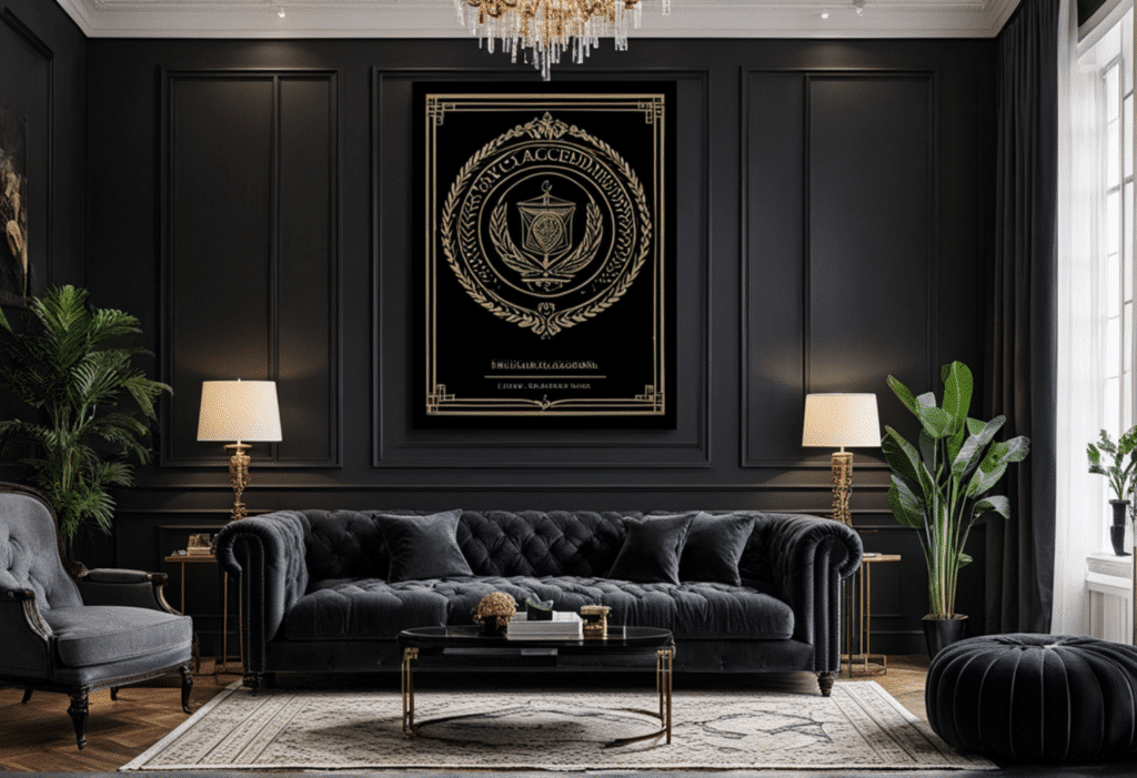 dark academia decor living room