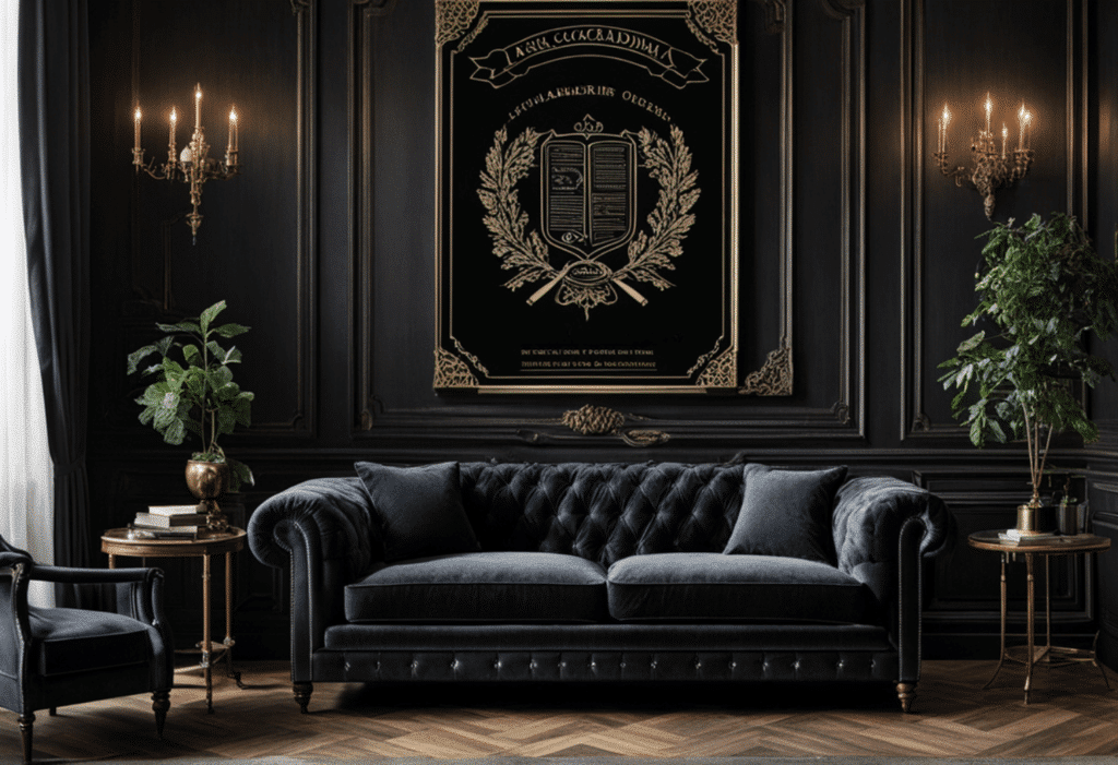 dark academia decor living room