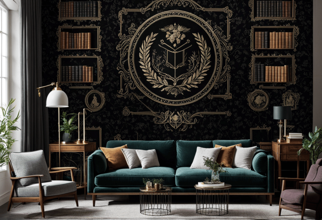 dark academia decor living room