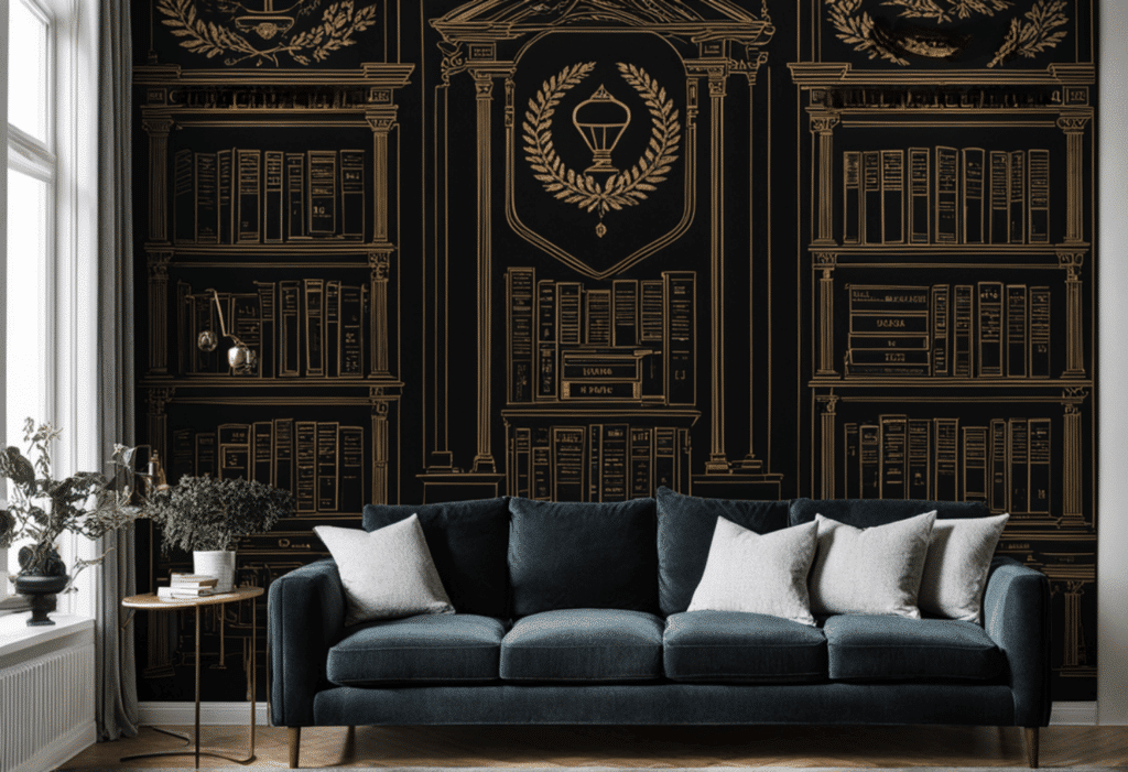 dark academia decor living room